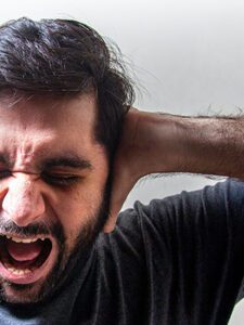 Stressed out man screaming