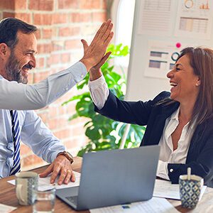 Picture of good rapport at work high five