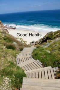 Picture of a path to creating good habits instead of bad ones