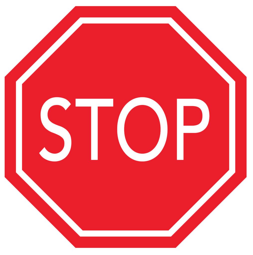 Red and white stop sign